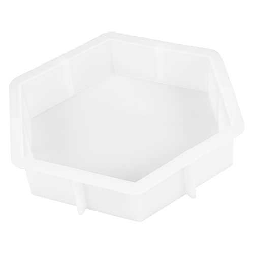 jojofuny Sechseckige Form Rose Erhaltung Sechskant-Tablett Fondant Kerzenform Silikonform zum Gießen Handwerk DIY Form Silikonform für Harz Form für Heimwerker Silikonformen Kieselgel Weiß von jojofuny