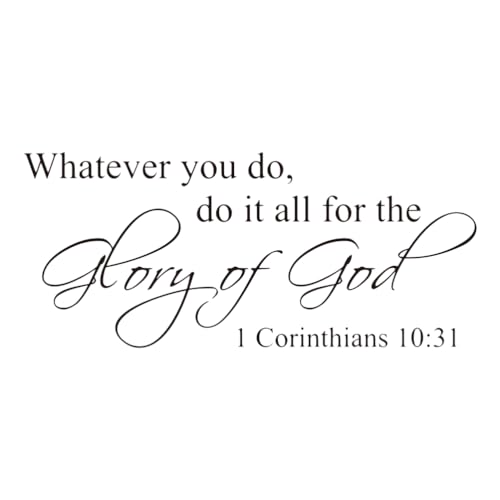 jojofuny Selbstklebendes Wandtattoo Bibelvers 'Whatever You do, do It All for the Glory of God', Geeignet FüR Glatte OberfläChen Wie Glas, Holz Und Keramik, 57X25Cm von jojofuny