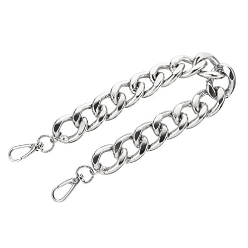 jojofuny Silberfarbene Metalltaschenkette Handtaschenriemen Ersatzkette mit Schnallen DIY Schultertasche Zubehör für Handtaschen und Umhängetaschen von jojofuny