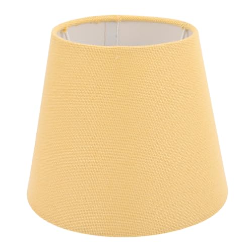 jojofuny Kleiner Lampenschirm E14 Basis Stoff Vintage Lampenschirm FüR Tischlampe, Stehlampe, Nachttischlampe, 18 X 18 X 15 Cm, Gelb von jojofuny
