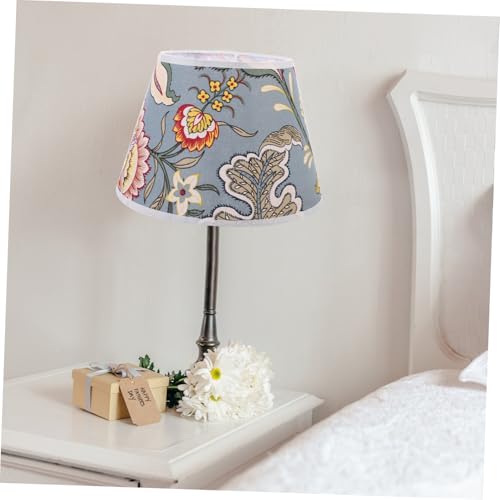 jojofuny Stoff Lampenschirm mit Blumenmuster Hitzebeständig Metall und Stoff Moderner Lampenschirm für Tischlampe von jojofuny