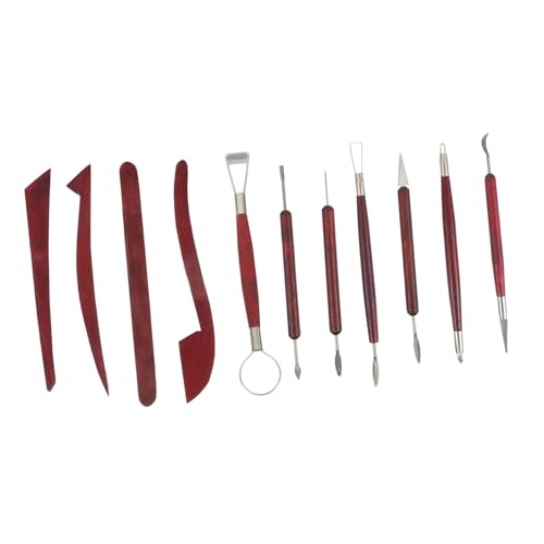 jojofuny Teiliges Tonmodellierwerkzeug Langlebigem Material Ergonomisch Geformt für Töpferkunst Tonmodellierung Schnitzen und Glätten für Keramik Polymer Clay und Bastelprojekte von jojofuny