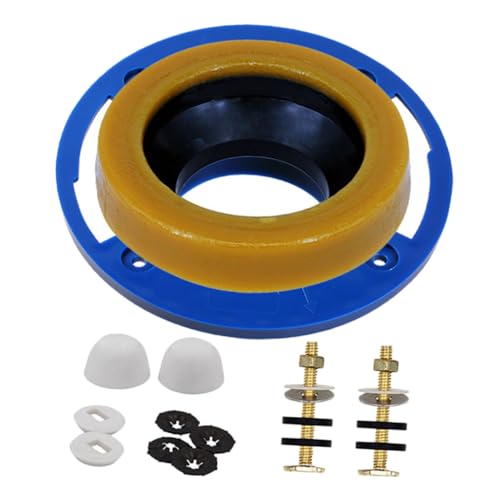 jojofuny Toilettenflansch Dichtungsring mit Wachsring und Befestigungsschrauben Einfache Montage Zuverlässige Abdichtung gegen Wasseraustritt Toiletten Reparaturkit für Wc Installation und von jojofuny
