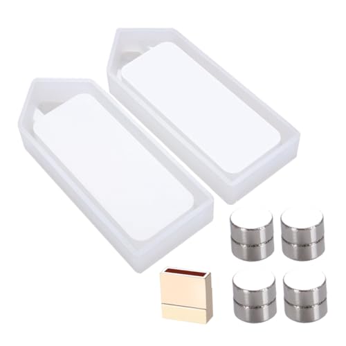 jojofuny Transparente Silikonform für DIY Sparschwein mit Goldfarbenem Schornstein und Magneten Wiederverwendbare Umweltfreundliche Bastelgießform für Geldbox Herstellung und Geschenkideen von jojofuny