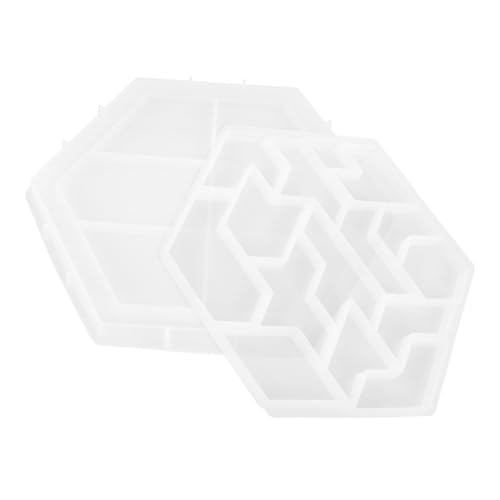 jojofuny Untersetzerform schmuckherstellung wohnaccessoires DIY Wasserperlenform Handgemachte Seifenform für Hexagon Silikonformen Untersetzer Silikonform Tangram-Form Kieselgel Transparent von jojofuny