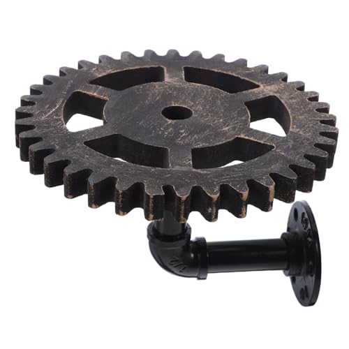 jojofuny Vintage Industrial Pipe Wandregal mit Steampunk Zahnraddesign Robustes Gusseisen Regal für Wohnzimmer Küche Schlafzimmer und Balkon Vielseitiges Einfach zu Pflegendes von jojofuny