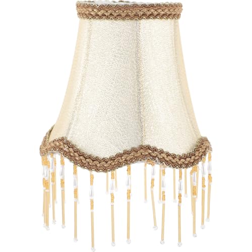 Jojofuny Wasserkrystall Lampenschirm FüR Pendelleuchten Und Wandleuchten Beige Retro Stil 15 5X15 5X13 5Cm Abnehmbar Und Waschbar Elegante Dekoration FüR Zuhause von jojofuny