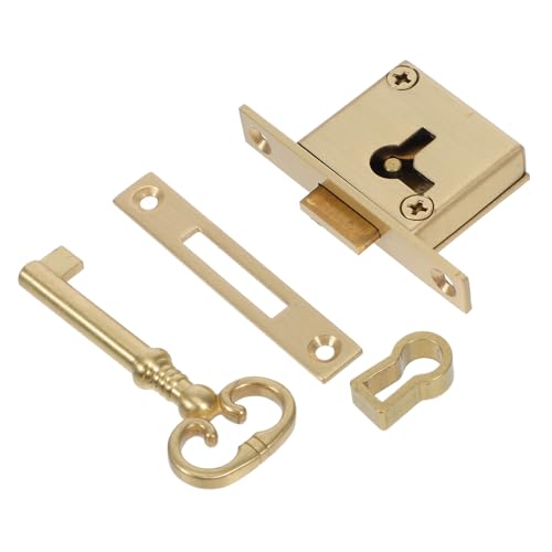 jojofuny Vintage Schrankschloss aus Langlebigem Messing Quadratisches Möbelschloss mit Schlüssel Installieren Sicheres und Schrankschloss für Büro und Zuhause von jojofuny