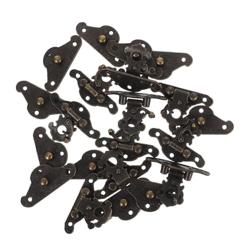 jojofuny Vintage Zinklegierung Schmuckkasten Riegel Verschluss Antiker Hasp Latch mit Verdeckter Montage für Holzboxen Sanftes Scharnier Stilvoller Heimdekor von jojofuny