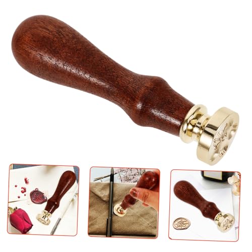 jojofuny Wachssiegel Stempelset mit Holzgriff Kupferkopf Vintage Sakura Muster Wax Seal für Briefumschläge Langlebig Handgefertigte Karten DIY Kompakt Leicht für Kreative Dekoration von jojofuny