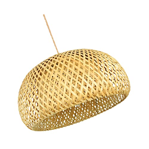 jojofuny Woven Lampenschirm Vintage Stil Hängelampe Rattan Lampenschirm für Wohnzimmer Schlafzimmer und Restaurant Robuste Langlebige Deckenleuchte für Elegantes von jojofuny