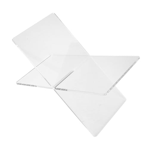 jojofuny X Förmiger Acryl Buchständer Transparent Vielseitig Buchhalter Leseständer für Schule Büro Zuhause Praktische Bücherablage von jojofuny
