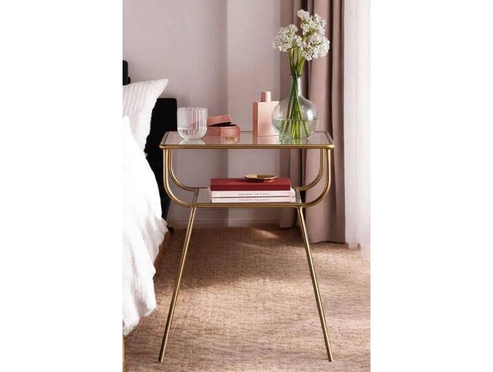 Eleganter Beistelltisch mit Glasablagen Gold Eleganter Beistelltisch mit Glasablagen Gold von jolondo