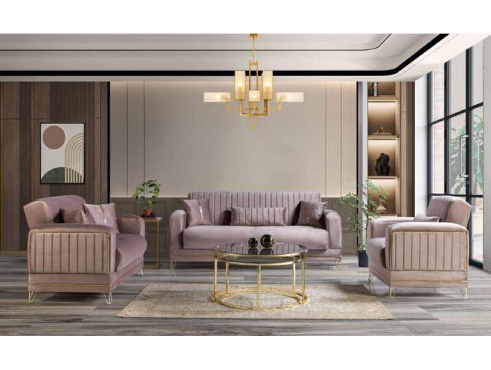 Wohnzimmer Set: 3-Sitzer, 2-Sitzer, 1-Sitzer Sofa mit Schlaffunktion von jolondo
