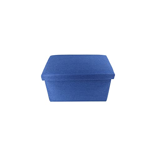 jonam Aufbewahrungsboxen Faltbare Lagerung Ottomane mit Klapptruhe Aufbewahrungsbox Leinenstoff Ottomans Bank Fußstütze für Schlafzimmer Wohnzimmer (grau)(Color:A) von jonam