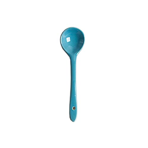 jonam Löffel 1. Pc. Keramiklöffel Haushaltsspoon Mini Candy Farbe Löffel Runde Kopf Löffel Obst Zucker Dessert Eissuppe Löffel (Color : Blue) von jonam