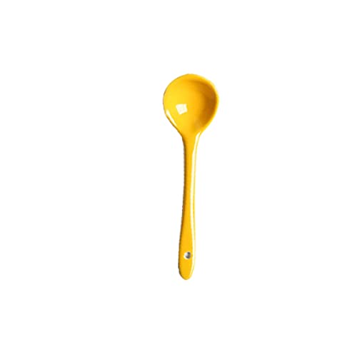 jonam Löffel 1. Pc. Keramiklöffel Haushaltsspoon Mini Candy Farbe Löffel Runde Kopf Löffel Obst Zucker Dessert Eissuppe Löffel (Color : Yellow) von jonam