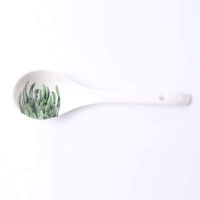 jonam Löffel 22.5cm Kreative Grünpflanze Keramik Reislöffel Hotels Löffel Home Küchenzubehör (Color : 6) von jonam