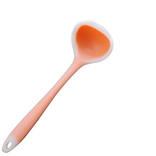 jonam Löffel Hohe Temperaturbeständigkeit Suppe Scoop Food Grade-Silikon-Antihaft Eßlöffel Küche reinigen Löffel, Geschirr Kann aufzuhängen (Color : Orange) von jonam