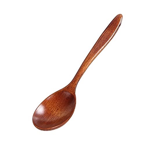 jonam Löffel Long Spoons Wooden Spoons Natural Long Wooden Handle Round Spoons Soup Cooking Mixing Stirrer Household Teaspoons Honey Spoons von jonam