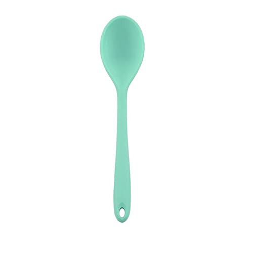 jonam Löffel Silicone Spoon Mixing Soup Cake Butter Spatula Spoons Cooking Utensils Tableware Kitchen Soup Spoons Mixer Kitchen Tools (Color : Green) von jonam
