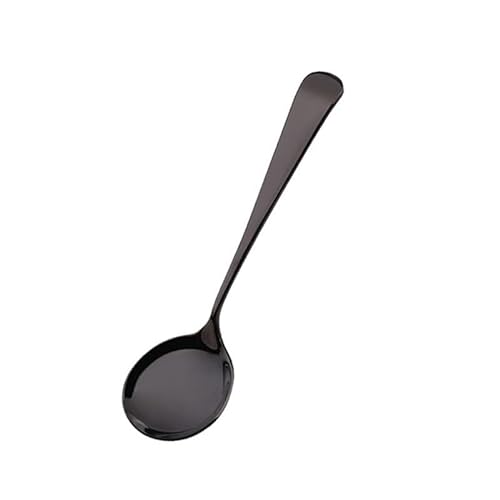 jonam Löffel Stainless steel spoon/Home/stainless steel/Eating spoon (Color : Black) von jonam