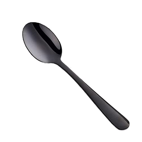jonam Löffel Teaspoon Stainless Steel Coffee Spoon Dessert Cake Fruit Spoon Golden Snack Spoon Tableware Tools (Color : Black) von jonam