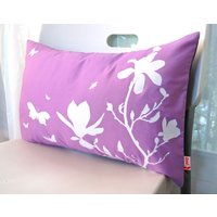 Begrenzte Zeit Verkauf Lavendel Lila Magnolie Und Schmetterlinge Rechteck Kissen von joom