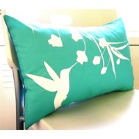Begrenzte Zeit Verkauf Mint Kolibri Mit Eukalyptus-Rechteck-Kissen von joom