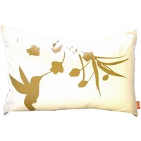 Begrenzte Zeit Verkauf Senf Druck Auf Aus Weißer Baumwolle Kolibri Mit Eukalyptus-Rechteck-Kissen von joom