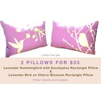 Begrenzter Time Sale 2 Lavendel Lila Vogel Kissen Für 35 Us-Dollar von joom
