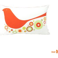Limitierte Auflage Orange Birdie Rechteck Kissen von joom