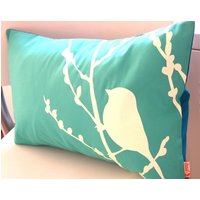 Verkauf Mint Grünen Vogel Auf Kirschblüten Kissen von joom