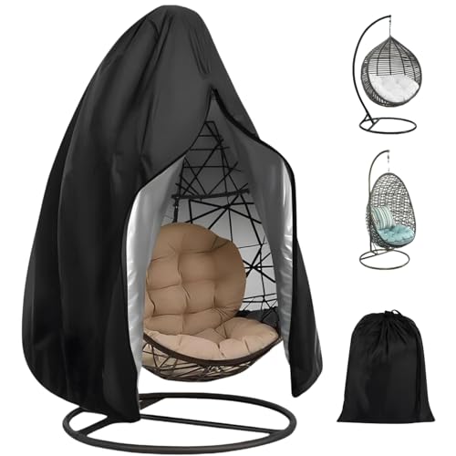 joonnair HäNgesessel Abdeckung 210D Oxford-Gewebe HäNgesessel Abdeckung Outdoor HäNgesessel SchutzhüLle SchutzhüLle Abdeckhauben für Schwebesessel Swing Egg Chair Cover mit Kordelzug 190 X 115cm von joonnair