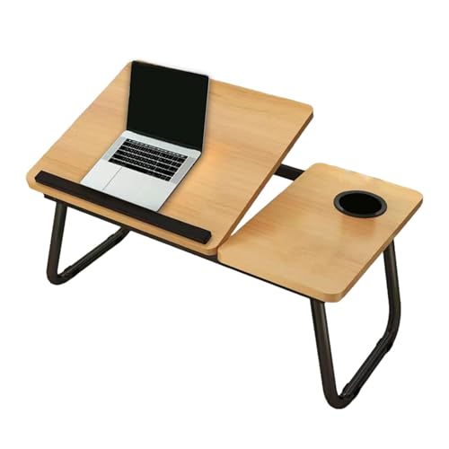 jopiuieo Betttablett, Laptop-Betttisch | Klappbarer Laptop-Schreibtisch mit Getränkehalter,Tragbarer Studiertisch, kleines Frühstückstablett zum Arbeiten, Schreiben, Zeichnen von jopiuieo