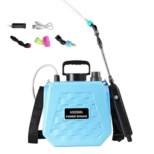 jopiuieo Elektrischer Rucksacksprühgerät - Batteriebetriebene Rucksackspritze für Garten und Hof - 2 verstellbare Geschwindigkeiten Wiederaufladbare Gartenbewässerung für Hof Farm Rasen Landwirtschaft von jopiuieo