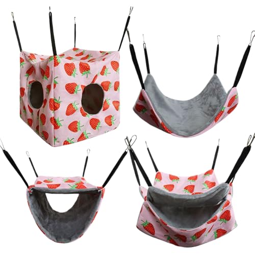 jopiuieo Kleintier Hängematte - Gemütlicher Eichhörnchen Hängematten Liegeplatz - Käfigzubehör Rutschfester Schlafplatz Für Hamster Eichhörnchen Und Chinchillas von jopiuieo