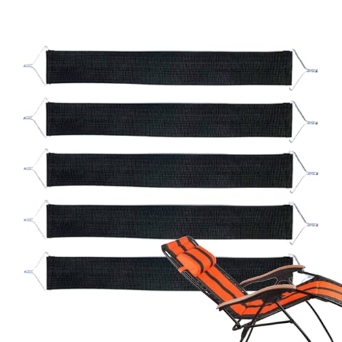 jopiuieo Liegestützgürtel, Liegestuhl Ersatzgurte - Set von 5 verstärkten Stoffliegerstuhlgürtel - Liegezubehör und Reparaturteile für Patio Beach Garden Rasen von jopiuieo
