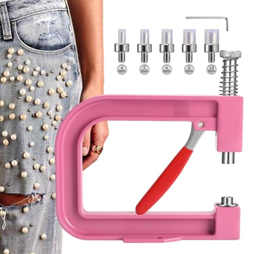 jopiuieo Perlenbohrmaschine – Perlenmaschine Handpresse – Schmuckherstellung Applikator Handwerk handgefertigt für Hochzeit Hut Verzierung Kleidung Dekoration Handtasche von jopiuieo