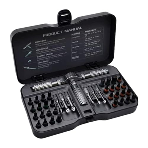 jopiuieo Ratschen-Schraubendreher-Set – Multi-Bit-Magnetantriebsset mit abnehmbarem Ratschengriff | Präzisions-Reparatur-Set für Computer, Elektronik, Brillen, PC, Fahrrad, Möbel, Uhr von jopiuieo