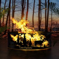 Geschenk Für Ihn Feuerstelle Personalisierte Hirsch Stahl Feuerstellen Heavy Duty Outdoor Holz Brennende Gruben Josephs von josephsfirepit