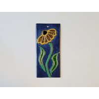 Handgemachte Steinzeug Rudbeckia Daisy Keramik & Glas Blume Wandbehang Plaque Tile von jostudio37