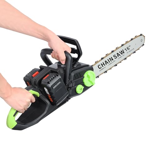 joukares 16-Zoll-Kettensäge, elektrische Kettensäge der bürstenlosen motorischen Kettensäge, batteriebetriebene Kettensägen mit 2 x 4AH-Batterien, Auto-Gleitkettensäge für Baumfälle, Beschnei joukares 16-Zoll-Kettensäge, elektrische Kettensäge der bürstenlosen motorischen Kettensäge, batteriebetriebene Kettensägen mit 2 x 4AH-Batterien, Auto-Gleitkettensäge für Baumfälle, Beschnei von joukares