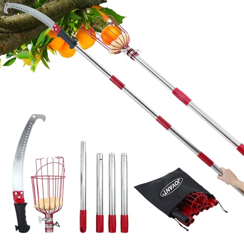 Astsäge 1.6m Mit 4Set Stiel,Teleskopsäge,Einstellbare Länge 3-in-1 Handsäge Teleskopstange,Und Obstpflücke Für Äste Abschneiden Und Obst Grabber-JOVANT (1.6m) von jovant