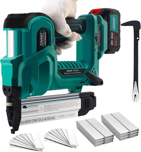 Brad Nailer, elektrische Nagelpistole mit 2240pcs 18 GA Nägel/Hefte Nagelzieher, 2 in 1 Nagelpistole Batterie angetrieben mit 20V 1.4.0A Batterie für Heimwerker von jovant