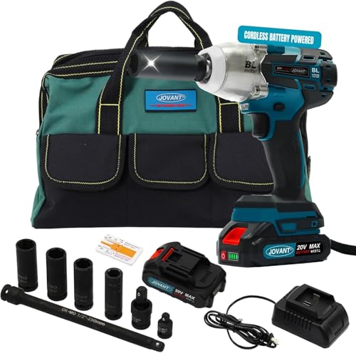 jovant Akku-Schlagschrauber Kit, 20V MAX, 737Ft-lbs bürstenloser Schlagschrauber, Power Schlagschrauber mit 5-Modus Geschwindigkeit, 1/2" Hog Ring, 2 Batterien, Ladegerät, Steckdosen jovant Akku-Schlagschrauber Kit, 20V MAX, 737Ft-lbs bürstenloser Schlagschrauber, Power Schlagschrauber mit 5-Modus Geschwindigkeit, 1/2" Hog Ring, 2 Batterien, Ladegerät, Steckdosen von jovant