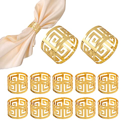 12 Stück Metall Serviettenringe Gold Hohler Serviettenschnallen Banquet Serviette Ring Tischdekoration für Weihnachten Neujahr Geburtstag Hochzeitsfeier Abendessen von HOMEJOY
