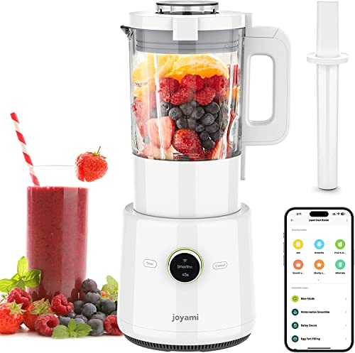 joyami Smart Standmixer 1,6L Glasbehälter Voll Funktionen App-kontrolle WiFi Heiß&Kalt Selbstreinigung Eis Zerkleinern, gefrorene Desserts, Suppen-Weiß von JOYAMI