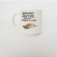 Vintage 1986 Linkson Becher Kaffee Teetasse Glas Ruhestand Ist, Wenn Geschenk Im Ruhestand Niedlichen Welpen Arbeit Mitarbeiter Chef von joycorazon