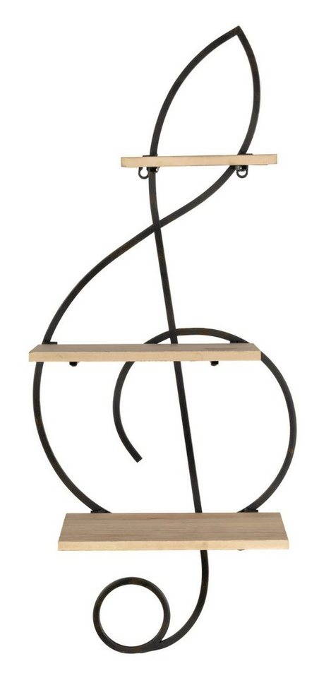 joycraft Wandregal NSR-90 Hängeregal in Notenschlüsselform, Aged-Look Musikzimmer-Regal im Violinschlüssel-Design von joycraft